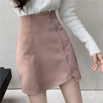 2023. aasta kevadine naiselik reisikleit Uus kõrge vöökohaga õhuke nahkkleit vabaaja moodne mitmekülgne ebaregulaarne A-kujuline seelik