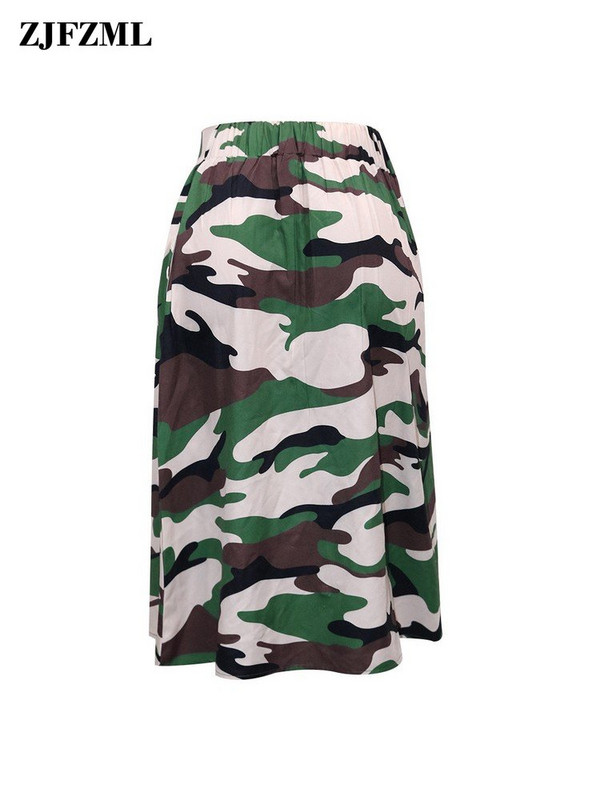 Gatvės drabužiai, moteriški klostuoti kamufliažiniai sijonai, vintažiniai užtrauktukai, aukštai suskirstyti, dideli, rutuliniai sijonai.