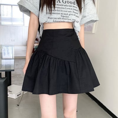 Seelikud Naised Mini Ebaregulaarsed Pehmed Puhas Suvine Õhuke Kõrge Vöökohaga Tänavarõivad Peorõivad, Pehmed Lihtsad Fit Kõik sobivad Femme 2023 Faldas Y2k