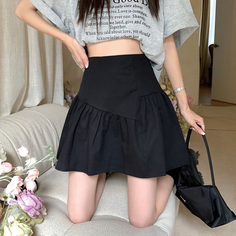 Seelikud Naised Mini Ebaregulaarsed Pehmed Puhas Suvine Õhuke Kõrge Vöökohaga Tänavarõivad Peorõivad, Pehmed Lihtsad Fit Kõik sobivad Femme 2023 Faldas Y2k