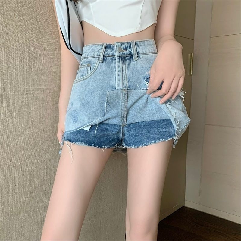 Szoknyák Női Aszimmetrikus divat Utcai ruházat Farmer Vintage mosott Retro magas derekú Mini Szexi Elegáns Elegáns Alkalmi Harajuku Új