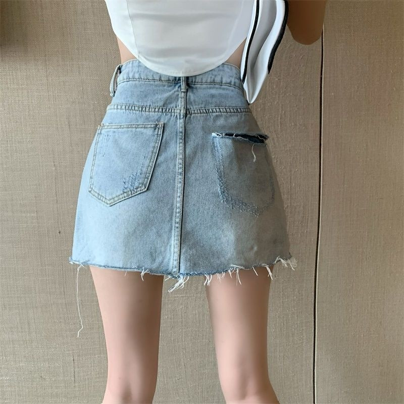 Szoknyák Női Aszimmetrikus divat Utcai ruházat Farmer Vintage mosott Retro magas derekú Mini Szexi Elegáns Elegáns Alkalmi Harajuku Új