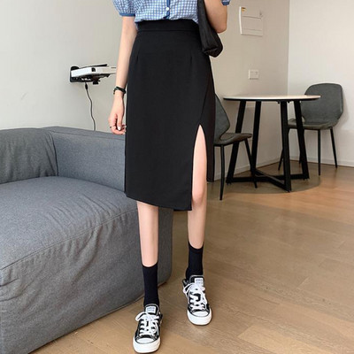 Fuste Femei Design asimetric Femeie matură Ins Moda Neregulat Ulzzang Chic Solid Cauzal Empire Imbracaminte de stradă All-match Sexy