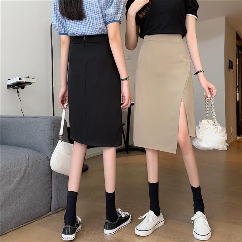 Fuste Femei Design asimetric Femeie matură Ins Moda Neregulat Ulzzang Chic Solid Cauzal Empire Imbracaminte de stradă All-match Sexy