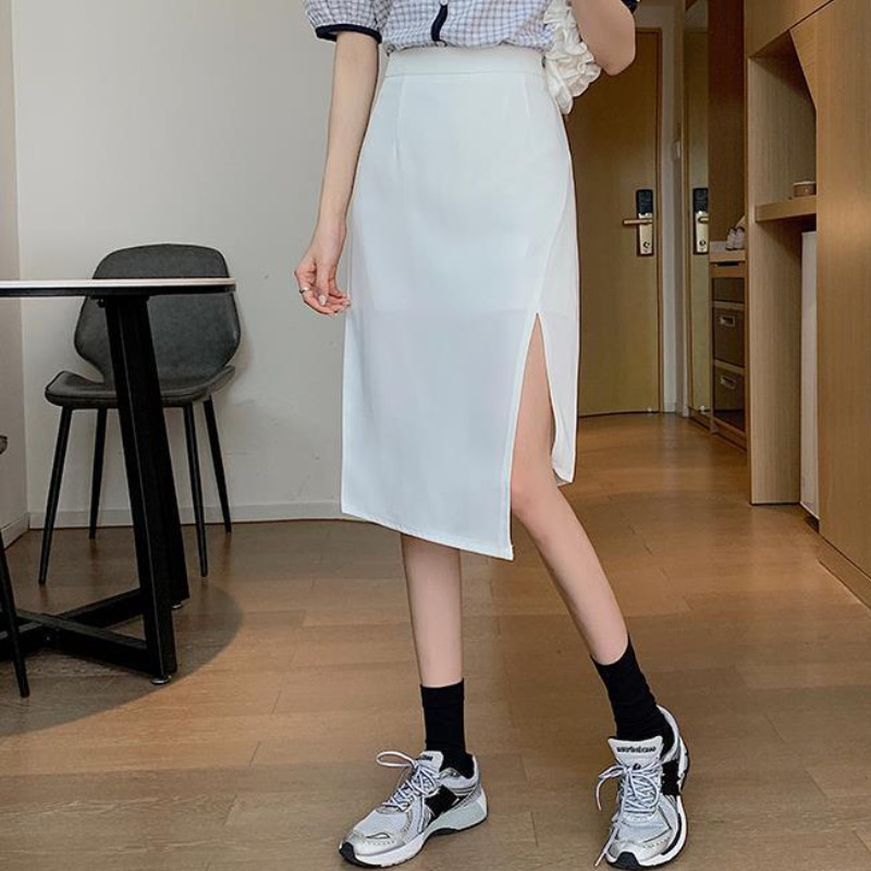 Fuste Femei Design asimetric Femeie matură Ins Moda Neregulat Ulzzang Chic Solid Cauzal Empire Imbracaminte de stradă All-match Sexy