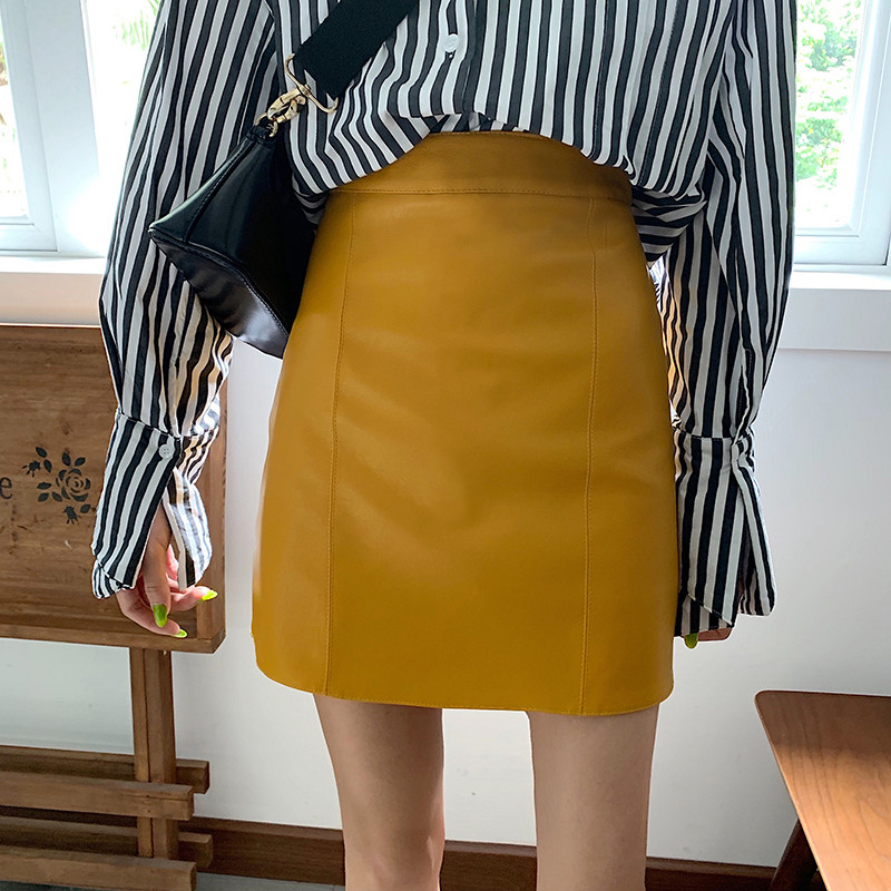 Femei Sexy Slim Formal Solid Fuste Creion Piele PU Nouă Summer Wrap Talie Înaltă Elegant Office Lady Fit Casual Mini Fuste Chic
