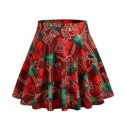 2022. aasta lühike seelik, elastne vöökoht, lipsuga värvitud trükitud seelik, miniseelik