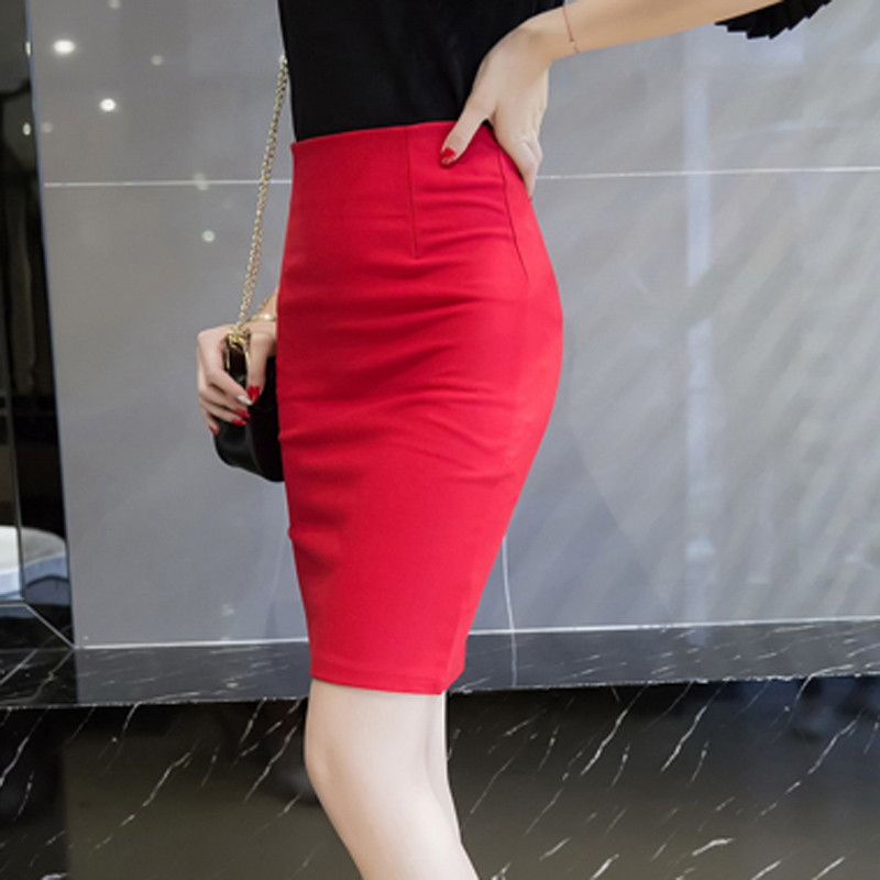 Új faldas mujer moda 2019 Split After Of The High Waist OL Step Professzionális szoknya Stretch Plus Size női szoknya S-5XL