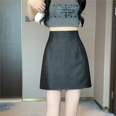 Új mini szoknyák női fekete irodai női magas derekú elegáns vékony OL szoknya Diákok divatos egyszerű nyári szexi szoknyák