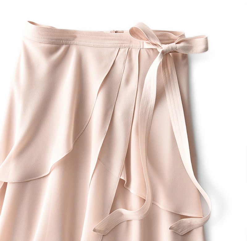 Alkalmi elegáns, magas derekú tündéri sifonszoknya nyári divat szabálytalan vékony női elegáns irodai női masni fodros szoknya 21795