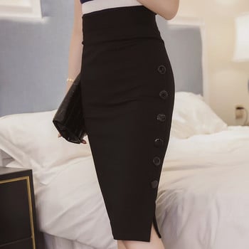 Ανοιξιάτικες φούστες Bodycon Γυναικείες Stretchable Split Midi Slim καλοκαιρινές Γυναικείες με πακετάρισμα Lady Pencil φούστα