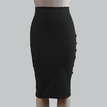 Ανοιξιάτικες φούστες Bodycon Γυναικείες Stretchable Split Midi Slim καλοκαιρινές Γυναικείες με πακετάρισμα Lady Pencil φούστα