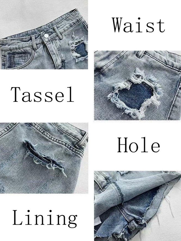 Džinsu svārki Sieviešu personība S-5XL Stilīgs dizains Vasaras asimetrisks Seksīgs Ulzzang Vispiemērotākais Streetwear Retro Colleges Empire