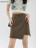 Μίνι φούστες Γυναικείες ασύμμετρη σχεδίαση streetwear Απλή καθαρή δημοφιλής προσωπικότητα Καλοκαιρινό τζιν Faldas Ulzzang Ladies All-match