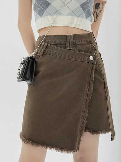 Μίνι φούστες Γυναικείες ασύμμετρη σχεδίαση streetwear Απλή καθαρή δημοφιλής προσωπικότητα Καλοκαιρινό τζιν Faldas Ulzzang Ladies All-match