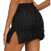 Divat Női osztott ceruzaszoknya Party Klubruházat Egyszínű fodros miniszoknyák Női Úszó Takarók Nyaralás Strandruházat