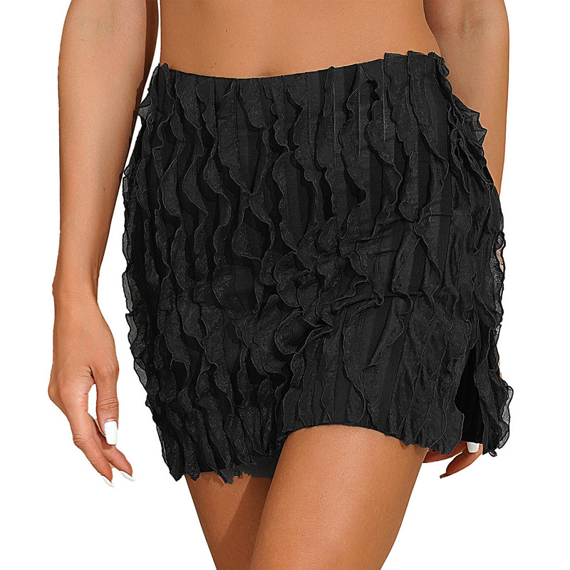 Divat Női osztott ceruzaszoknya Party Klubruházat Egyszínű fodros miniszoknyák Női Úszó Takarók Nyaralás Strandruházat