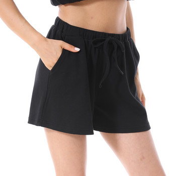 Летни памучни шорти на корема за бременни Свободни ежедневни спортни дрехи за бременни Големи размери Вафлени панталони за бременни жени Къси панталони