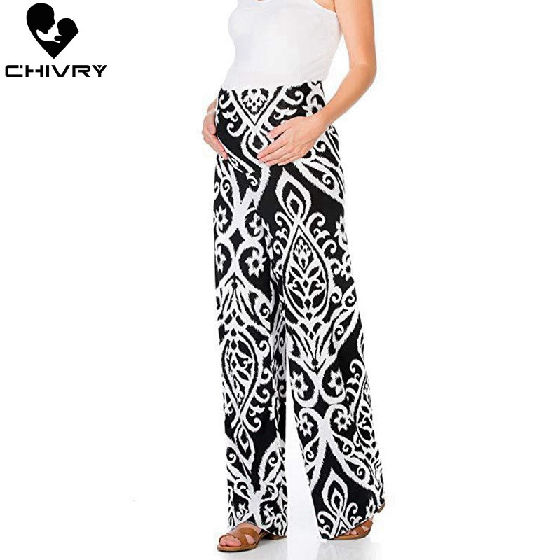 Chivry uued naiste püksid rasedatele rasedatele püksid rasedatele naistele sirged lahtised leopardimustrilised püksid rasedatele naistele laiad püksid