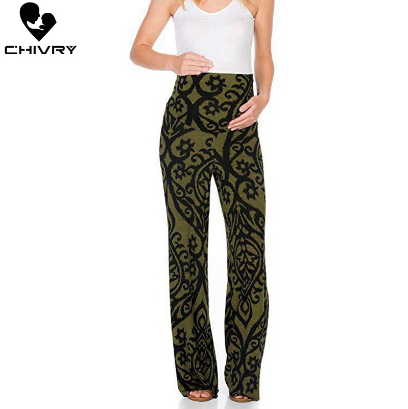 Chivry uued naiste püksid rasedatele rasedatele püksid rasedatele naistele sirged lahtised leopardimustrilised püksid rasedatele naistele laiad püksid