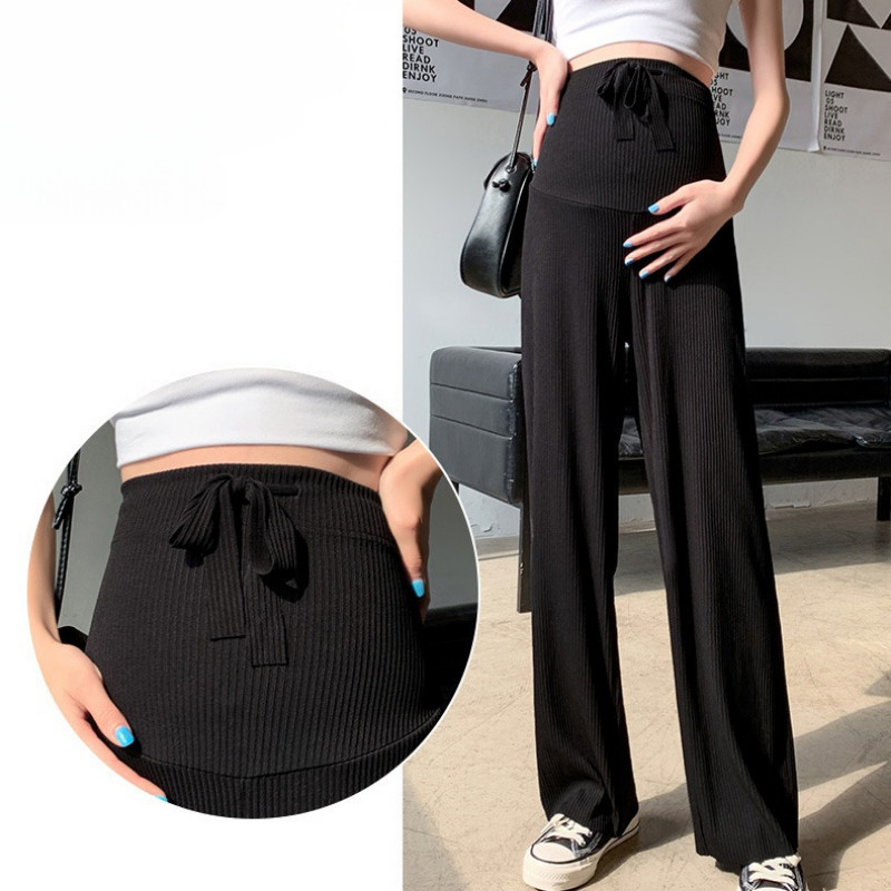 Terhes női nadrág nyári felsőruházat jeges selyem széles szárú nyári vékony kendő nagy méretű egyenes kismama viselet stílus