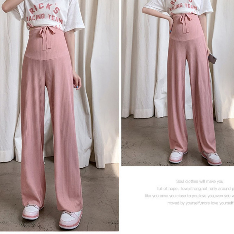 Terhes női nadrág nyári felsőruházat jeges selyem széles szárú nyári vékony kendő nagy méretű egyenes kismama viselet stílus