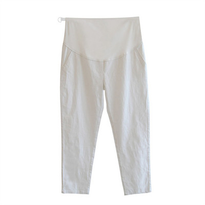 Kismama nadrág állítható derékrész Bő nadrág alkalmi külső viselet Kilenc pont széles lábszár támasztó leggings nyári terhes nadrág