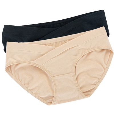 2PCS Pamučna trudnička odjeća s printom donjeg rublja Gaćice niskog struka V gaćice za trudnice Four Seasons donje rublje za trudnice