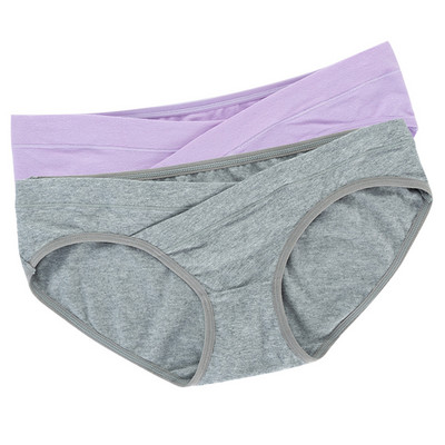 2PCS Pamučna trudnička odjeća s printom donjeg rublja Gaćice niskog struka V gaćice za trudnice Four Seasons donje rublje za trudnice