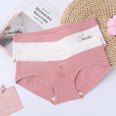 2PCS Pamučna trudnička odjeća s printom donjeg rublja Gaćice niskog struka V gaćice za trudnice Four Seasons donje rublje za trudnice