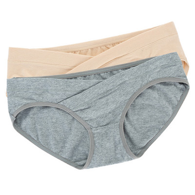 2PCS Pamučna trudnička odjeća s printom donjeg rublja Gaćice niskog struka V gaćice za trudnice Four Seasons donje rublje za trudnice