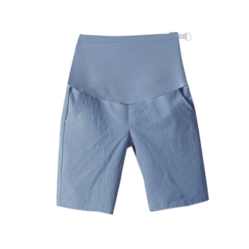 Vékony pamutvászon kismama rövidnadrágok Nyári divatos rövidnadrágok Ruhák terhes nők számára Alkalmi hasi terhességi rövidnadrágok