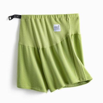 Vasariniai nėščiųjų šortai, siūlai, laisvalaikio sportinės kelnės nėščiai moteriai aukštu juosmeniu prilaiko pilvą Greitai džiūstančios sportinės kelnės