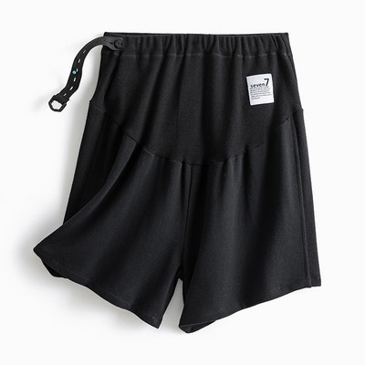 Vasariniai nėščiųjų šortai, siūlai, laisvalaikio sportinės kelnės nėščiai moteriai aukštu juosmeniu prilaiko pilvą Greitai džiūstančios sportinės kelnės