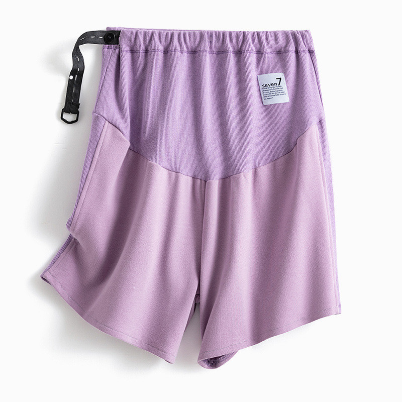 Vasariniai nėščiųjų šortai, siūlai, laisvalaikio sportinės kelnės nėščiai moteriai aukštu juosmeniu prilaiko pilvą Greitai džiūstančios sportinės kelnės