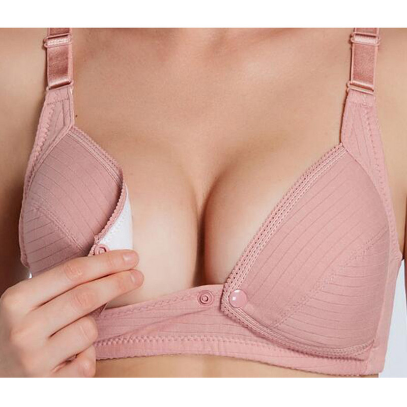 Puha, vezeték nélküli szoptatós melltartó 100% pamut szoptató kismama szoptatógombos melltartó terhes nőknek alsónemű Ruházat