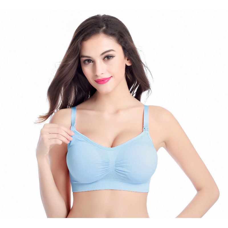 Új terhes női acél gyűrű ingyenes nagy szoptató melltartó Bőrápolóbarát és kényelmes gyülekező melltartó