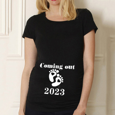 Baby Loading 2023 m. spausdinti Nėščiųjų marškinėliai Nėščiosioms Drabužiai Vasariniai marškinėliai Nėštumo pranešimai Marškiniai Nauji mamos marškinėliai Tops