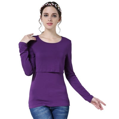 Érzelem anyukák őszi hosszú ujjú terhes kismama ruhák szoptató felsők terhes nőknek szoptatós póló