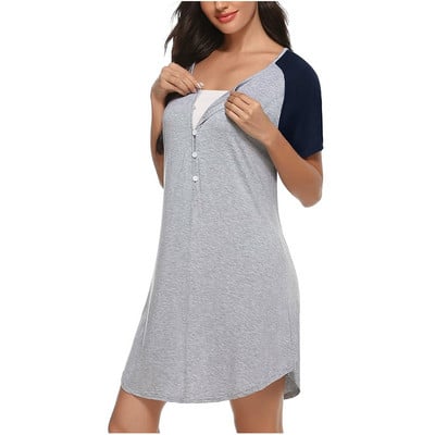 Terhes pizsama női kismama rövid ujjú, aranyos mintás szoptató hálóing szoptatós ruha женское платье Telotuny #L