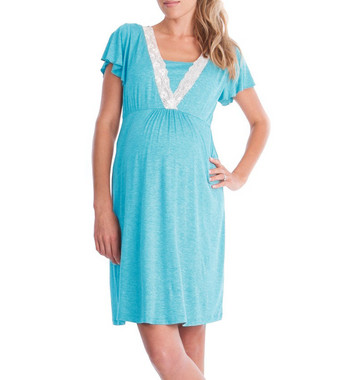Εγκυμοσύνη & μητρότητα Νυχτικό μητρότητας Πυτζάμες Φόρεμα Δαντέλα Πυτζάμες Έγκυος Θηλασμός Κομψά Ρούχα Θηλασμού Πυτζάμα