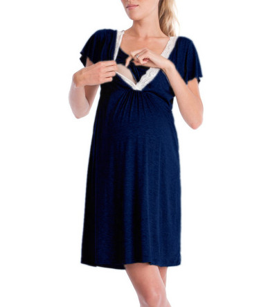 Rasedus ja rasedus Rasedate öösärk Pidžaama Kleit Pits Magamisriided Rasedatele Imetamine Elegantne Imetamisriided Pidžaama