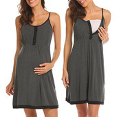 Haljina za trudnice i dojilje Pidžama za trudnice Ljetna spavaćica kratkih rukava Odjeća za spavanje za trudnice i dojenje