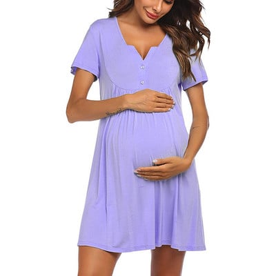 Terhes pizsama női kismama rövid ujjú aranyos mintás szoptató hálóing szoptatós ruha alkalmi otthoni Telotuny ruha