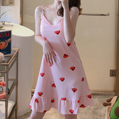 Ženska spavaćica Djevojačka spavaćica Mliječna svilena pidžama Ženska haljina Ženska remen spavaćica Odjeća Moda Ženska kućna odjeća od avokada