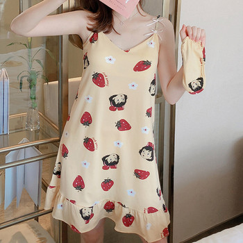 Γυναικεία νυχτικά Πυζά για κορίτσι Milk Silk Pijama Γυναικείο φόρεμα Sling Nightwear Ρούχα μόδας αβοκάντο Γυναικεία ενδύματα σπιτιού
