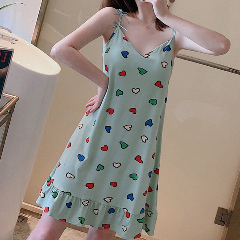 Ženska spavaćica Djevojačka spavaćica Mliječna svilena pidžama Ženska haljina Ženska remen spavaćica Odjeća Moda Ženska kućna odjeća od avokada