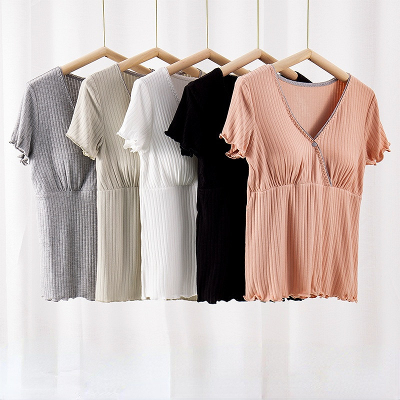 Ljetna nova odjeća za rodilište, pidžame za trudnice, dojilje, gornji dio za dojenje, široka ležerna odjeća za dojenje