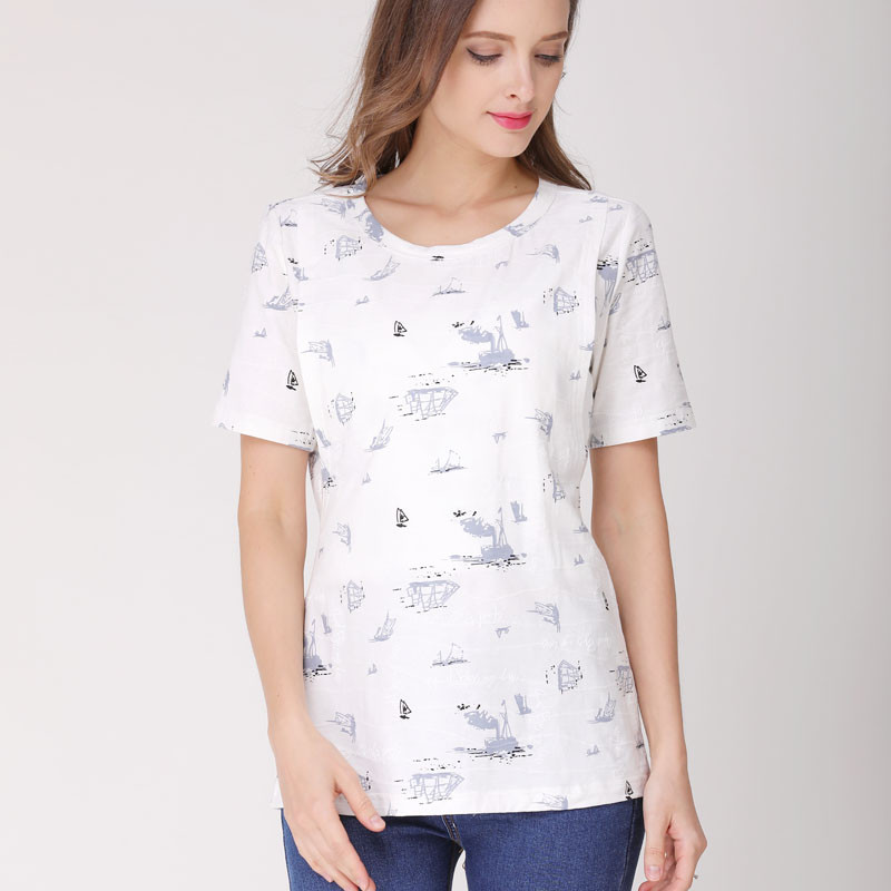 Emotion Moms Rövid ujjú kismama ruhák Nyári kismama póló Szoptatás felsők terhes nőknek szoptató ingek