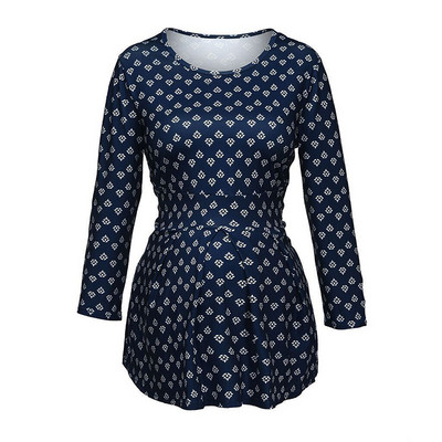 Trudnička haljina sa sedam dijelnih rukava, majica s okruglim izrezom, s printom, trudnička kućna odjeća, vrhunska moda za trudnice Ropa Premama